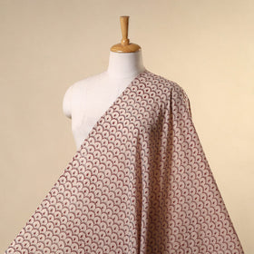 Beige - natural dyed mul cotton bagh fabric 15 - handcrafted