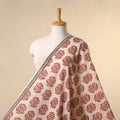 Beige - natural dyed mul cotton bagh fabric 19 - handcrafted