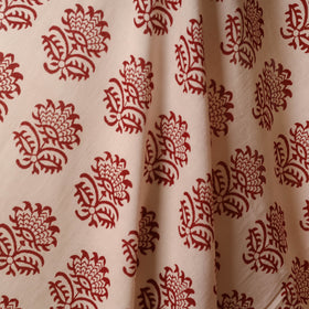 Beige - natural dyed mul cotton bagh fabric 19 - handcrafted