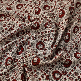 Beige Natural Dyed Mul Cotton Bagh Print Fabric