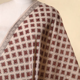 Beige - natural dyed mul cotton bagh fabric 06 - handcrafted