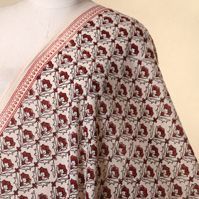Beige - natural dyed mul cotton bagh fabric 10 - handcrafted