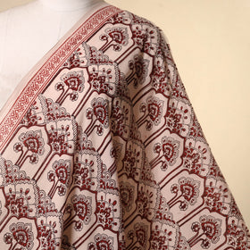Beige - natural dyed mul cotton bagh fabric 14 - handcrafted