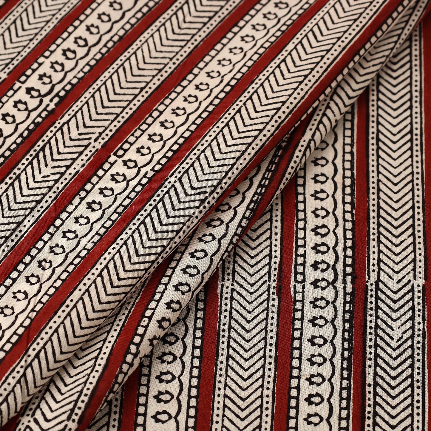 Buy Beige Natural Dyed Mul Cotton Bagh Print Fabric