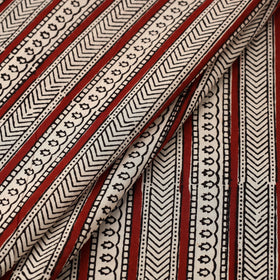 Buy Beige Natural Dyed Mul Cotton Bagh Print Fabric