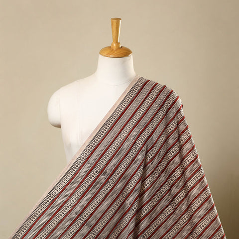 Buy Beige Natural Dyed Mul Cotton Bagh Print Fabric