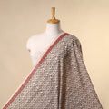 Beige - natural dyed mul cotton bagh fabric 17 - handcrafted