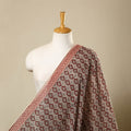 Beige Natural Dyed Mul Cotton Bagh Print Fabric