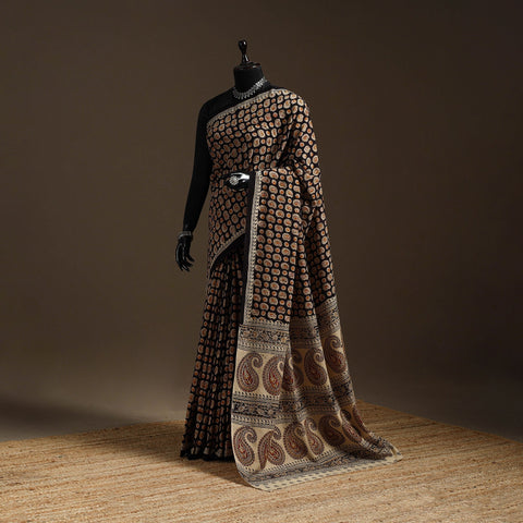 Natural dyed pedana cotton kalamkari saree 37 - handcrafted