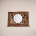 Beige - natural dyed pedana kalamkari cotton table mat 01