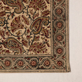Beige - natural dyed pedana kalamkari cotton table mat 09