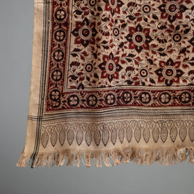 Natural dyed pedana kalamkari printed handloom cotton towel