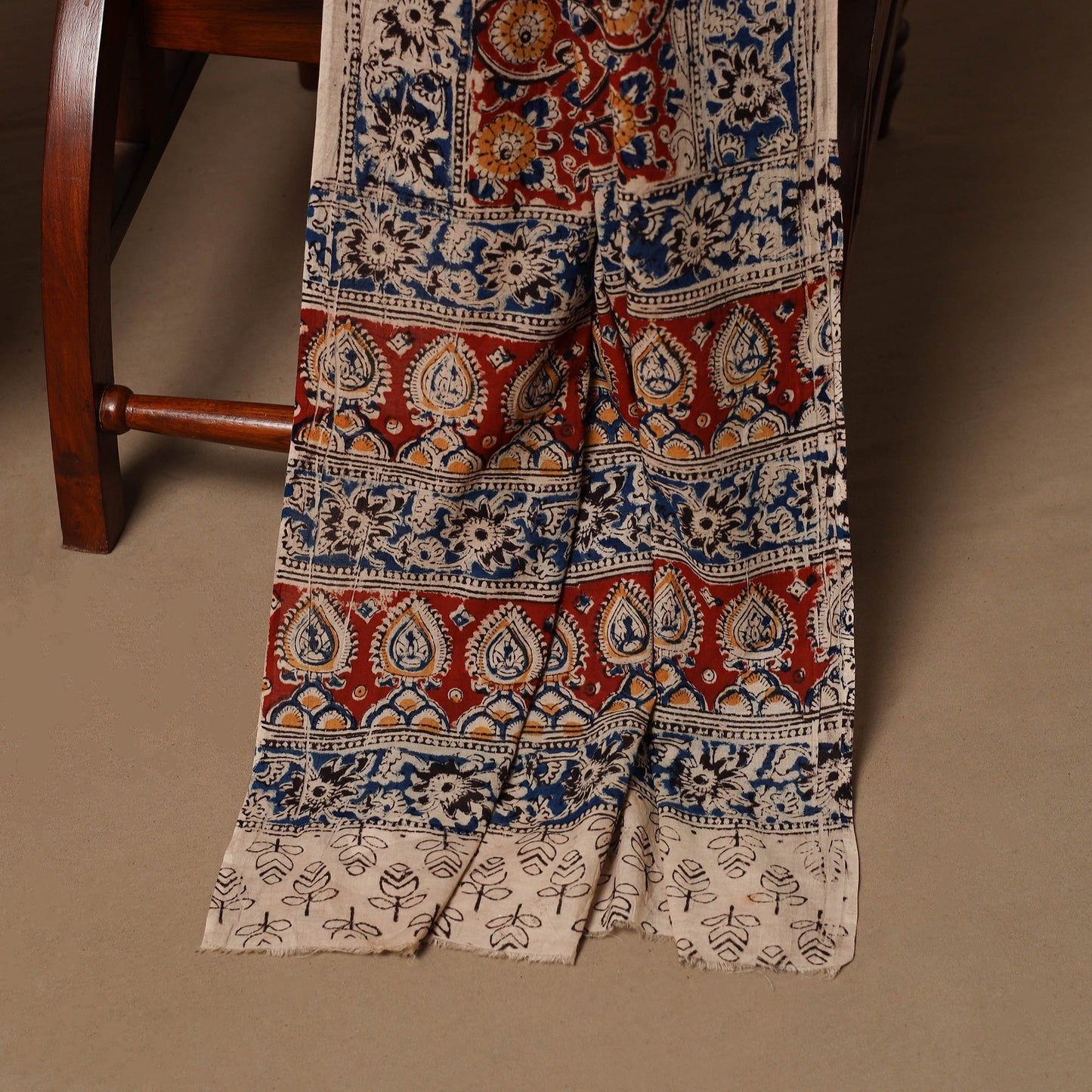 Natural dyed pedana kalamkari cotton 3pc unstitched dress