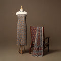 Natural dyed pedana kalamkari cotton 3pc unstitched dress