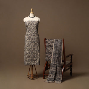 Natural dyed pedana kalamkari cotton 3pc unstitched dress