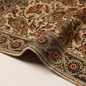 Beige - natural dyed pedana kalamkari cotton table mat 09