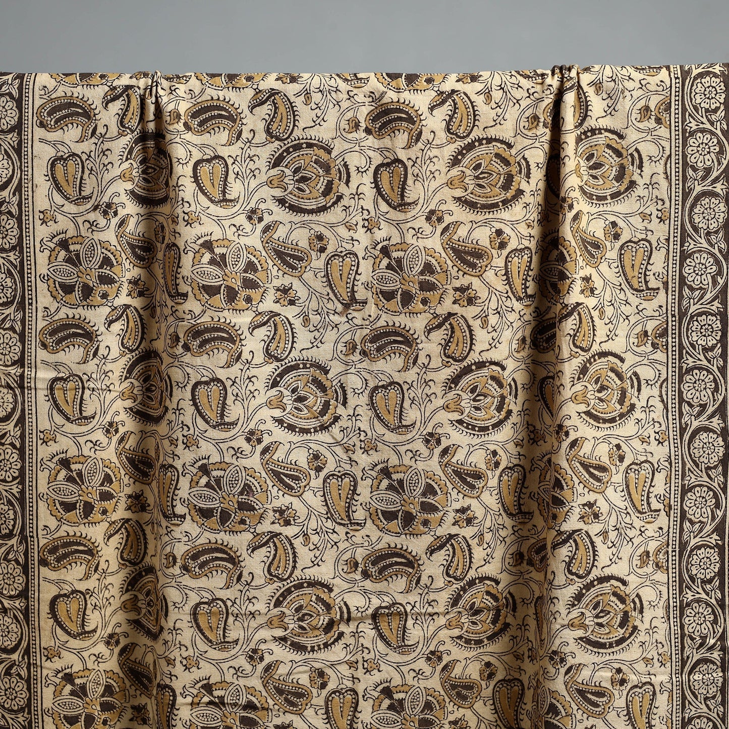 Natural dyed pedana kalamkari printed handloom cotton towel