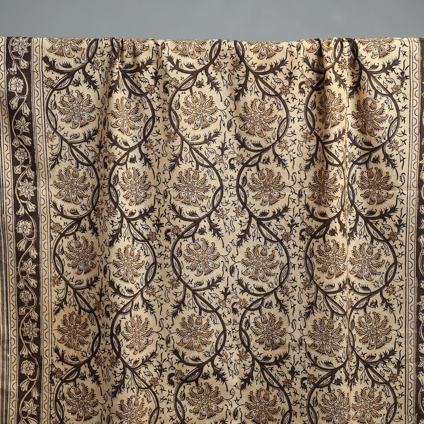 Natural dyed pedana kalamkari printed handloom cotton towel