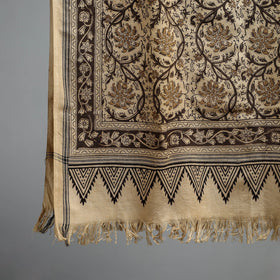 Natural dyed pedana kalamkari printed handloom cotton towel