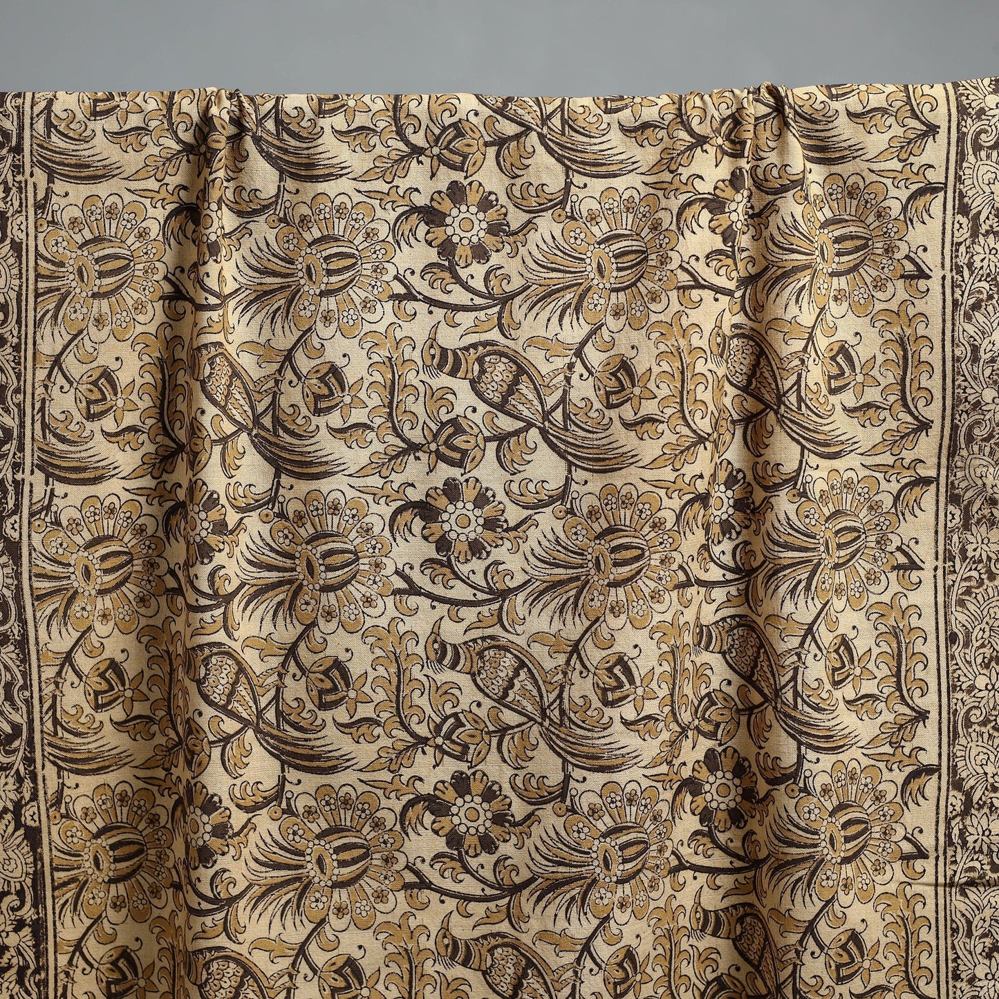 Natural dyed pedana kalamkari printed handloom cotton towel