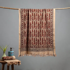 Natural dyed pedana kalamkari printed handloom cotton towel