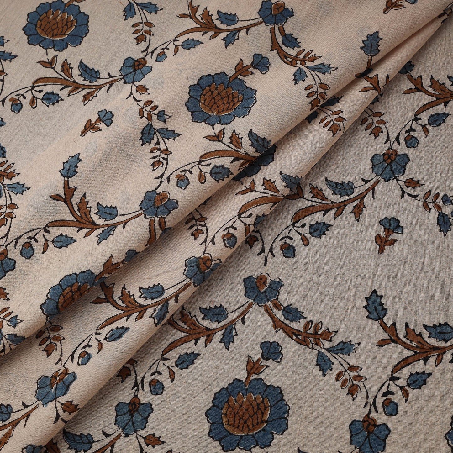 Natural dyed pure mul cotton hand block ajrakh print fabric