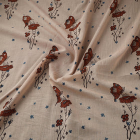 Natural dyed pure mul cotton hand block ajrakh print fabric