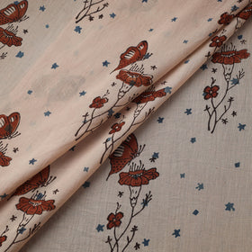 Natural dyed pure mul cotton hand block ajrakh print fabric