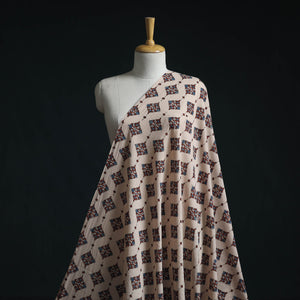 Natural dyed pure mul cotton hand block ajrakh print fabric