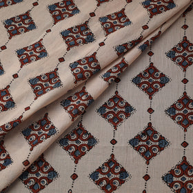Natural dyed pure mul cotton hand block ajrakh print fabric