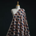Natural dyed pure mul cotton hand block ajrakh print fabric