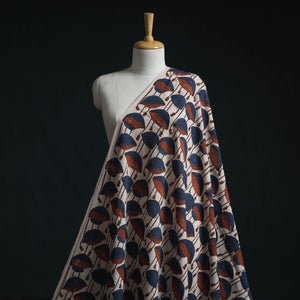 Natural dyed pure mul cotton hand block ajrakh print fabric