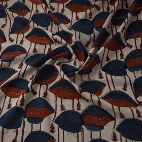 Natural dyed pure mul cotton hand block ajrakh print fabric