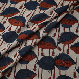 Natural dyed pure mul cotton hand block ajrakh print fabric