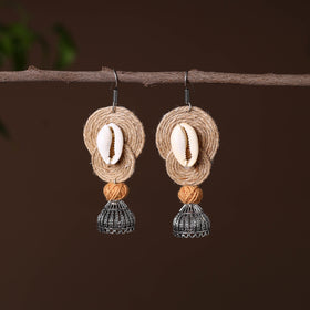 Neha German Silver Jute Jhumki Earrings