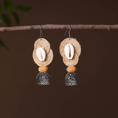  Nikhat German Silver Jute Jhumki Earrings 