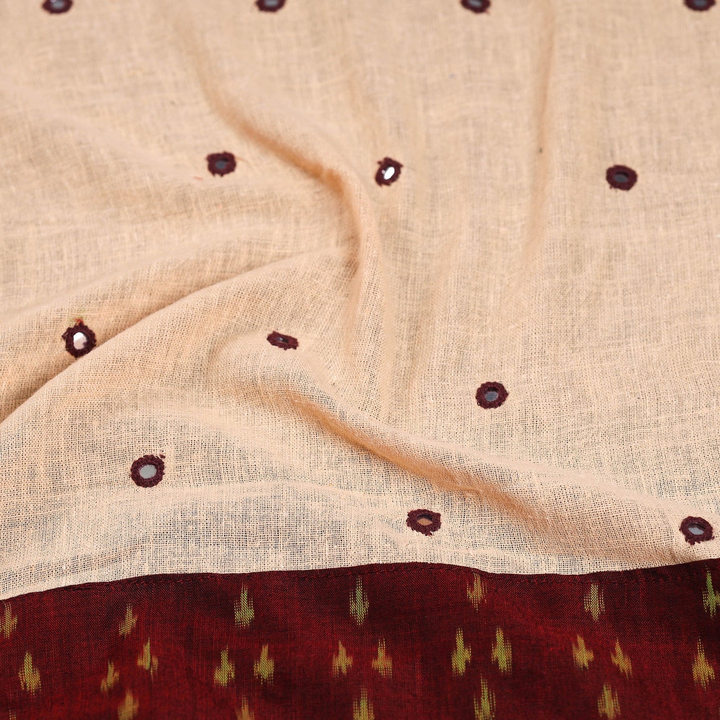 Beige - organic kala cotton handloom blouse piece 37