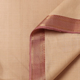  Beige Mangalagiri Handloom Cotton Zari Border Fabric