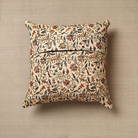 Beige - Original Pedana Kalamkari Block Printed Cotton Cushion Cover (16 x 16 in) 26