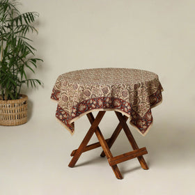 Beige - original pedana kalamkari natural dyed cotton table