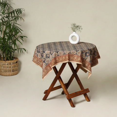Beige - original pedana kalamkari natural dyed cotton table
