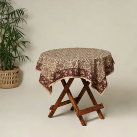 Beige - original pedana kalamkari natural dyed cotton table