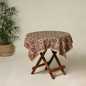 Beige - original pedana kalamkari natural dyed cotton table