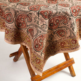 Buy Beige Original Pedana Kalamkari Block Printed Cotton Table Cover