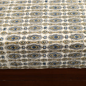 Beige - Patchwork Block Print Ajrakh Cotton Double Bed Sheet Set 04