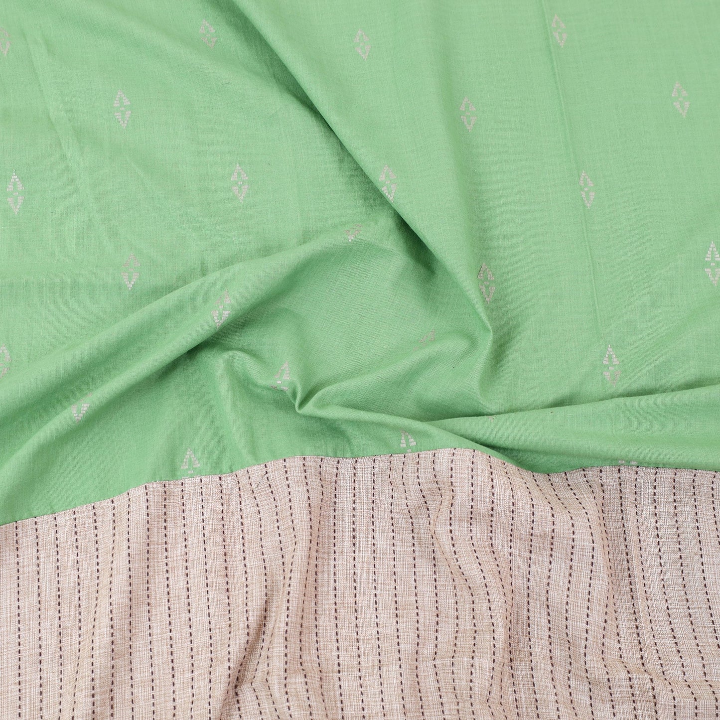 Buy Beige Patchwork Cotton Double Jacquard Bed Sheet Set