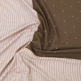 Buy Beige Patchwork Cotton Double Jacquard Bed Sheet Set