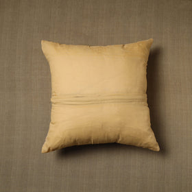Beige - patchwork cotton kanchipuram cushion cover (16 x 16
