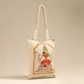 Beige - pattachitra handpainted shoulder bag from odisha 25