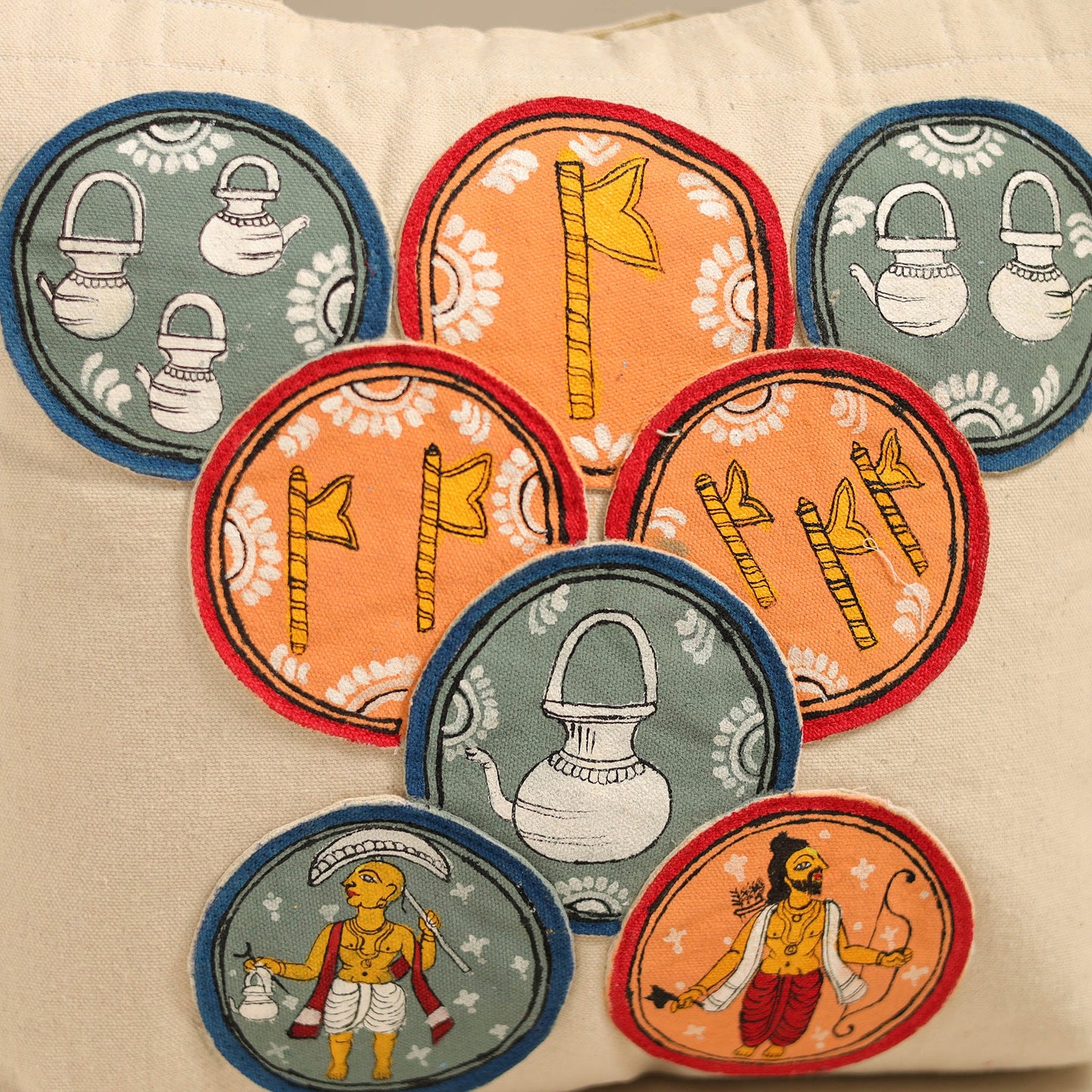 Beige - pattachitra handpainted shoulder bag from odisha 34